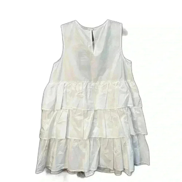 NWT Who What Wear Women’s Sleeveless Multi Teired Dress White Size M - Picture 2 of 6